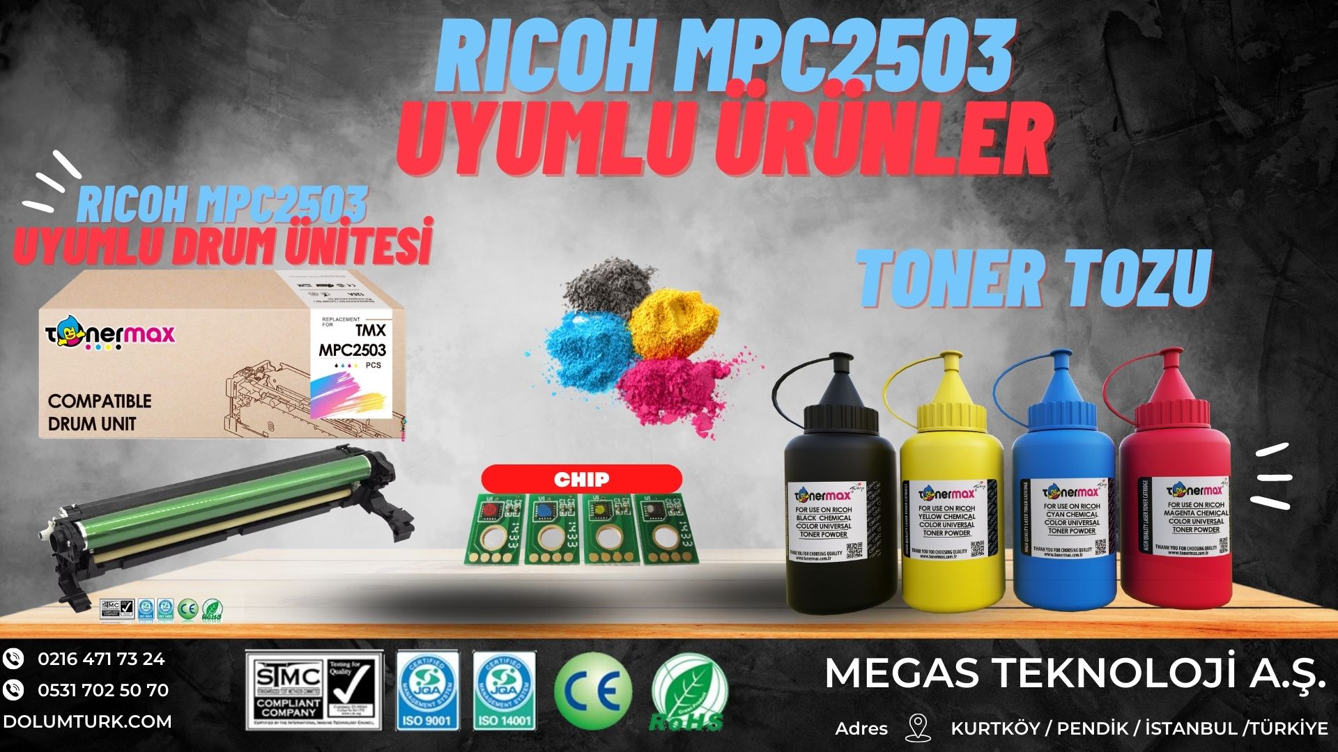 RICOH MPC2503 muadil toner